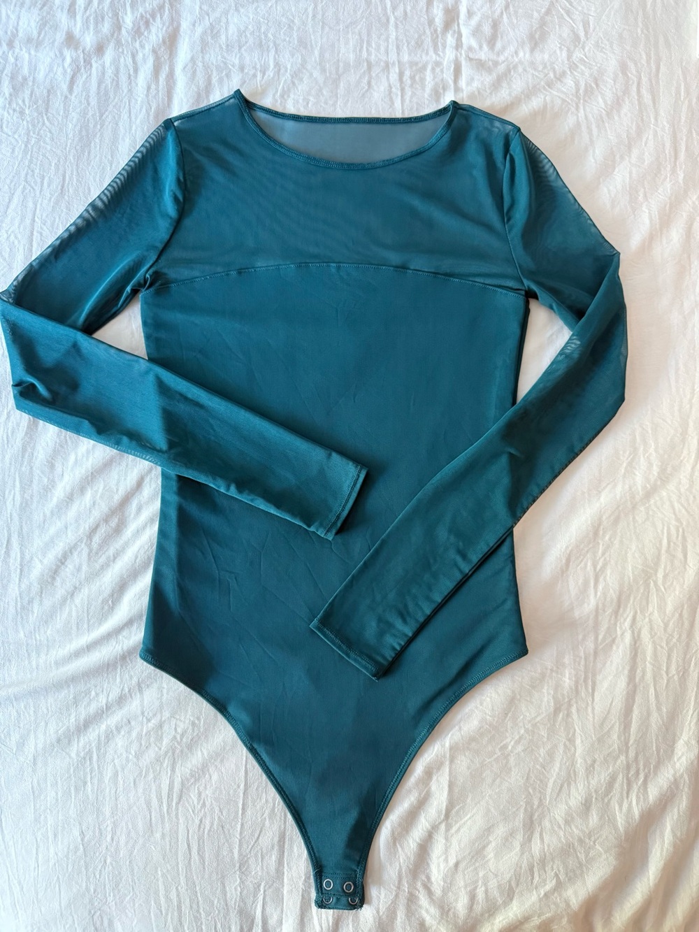 Abercrombie & Fitch Teal Long-Sleeve Bodysuit